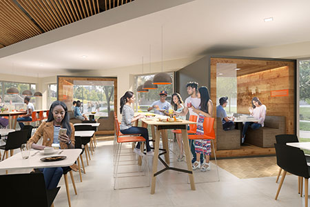 Schine Student Center dining hall rendering
