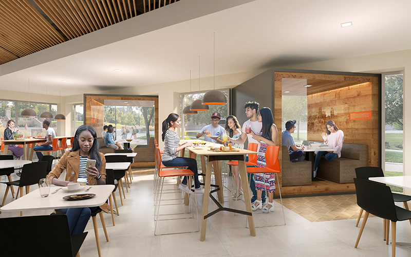 Schine Student Center dining hall rendering