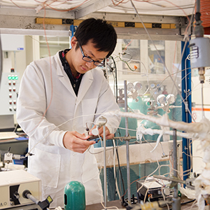 Student in lab
