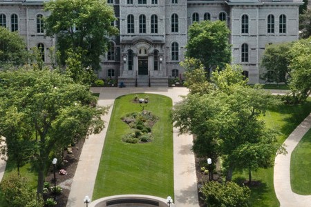 Aerial view of the Hall of Languages building