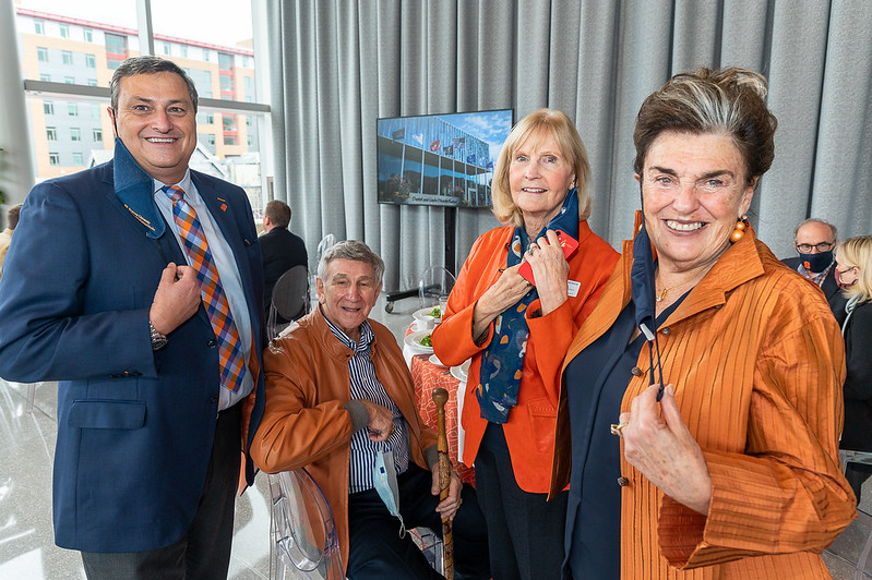 (left to right) Jeff Comanici, Louis Mautino ’61, Life Trustee Judith C. Mower '66, G'73, G'80, Ph.D.'84, and Trustee and Vice Chair Patricia H. Mautino '64, G'66