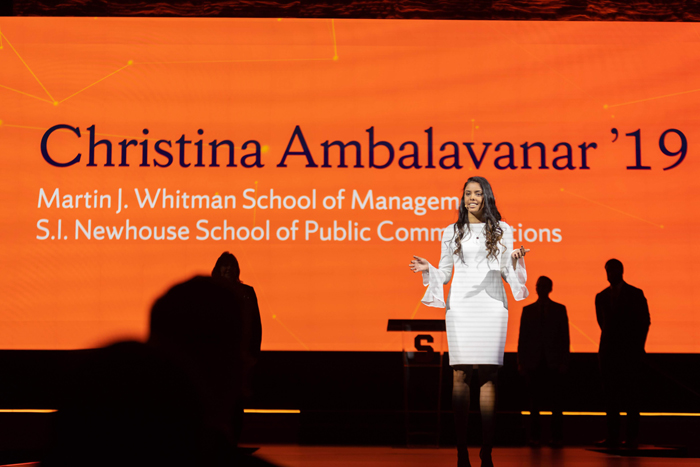 Student speaker Christina Ambalavanar